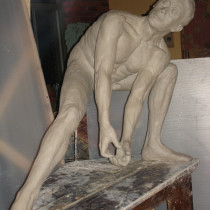 L'Avaleur de Brume 2009 - PROJET PERSONNEL / EXPOSITION DE GROUPE : XIB - Sculpture d’argile avant moulage grandeur nature